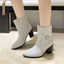Giày Chelsea Boot Nữ Xuân Thu Mũi Nhọn Mới Giày Mùa Đông Giày Bốt Đơn Mùa Thu Giày Bốt Cổ Ngắn V