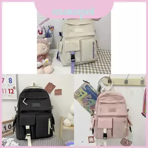 Túi vải Canvas dung tích lớn có túi bên trong và tay cầm mềm cho học sinh