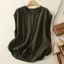 Áo len cổ lọ bằng cotton và vải lanh mùa hè thời trang mới áo vest không tay đa năng áo thun