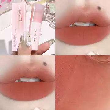 Cappuvini Ống Kem Nhỏ Son Bóng Son Bóng Airy Trắng Matte Velvet Matte Lip Gloss Son Bóng Môi