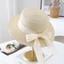 Pháp Tính Khí Nơ Mũ Phẳng Retro Hepburn Seaside Hat Du Lịch Mùa Hè Chống Nắng Ống Hút Mũ Chống Nắng