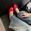 Mũ len nữ nữ bập bênh giày nơ nông miệng mũi tròn đế mềm da mềm giày đơn nữ phẳng mới ba lê trứn