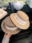Pháp Retro Flat-top Mũ Rơm Dành Cho Nữ Xuân Hè Chống Nắng Mũ Đi Biển Kỳ Nghỉ Mũ Chống Nắng Mũ Rơm