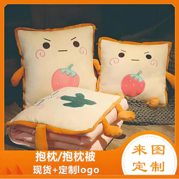 Hoạt Hình Gối Chăn logo Kép Sang Trọng Chăn Điều Hòa Không Khí Chăn Hai Trong Một Đệm Gối Tựa Lưng Gối Gối Gối Ngủ Gối