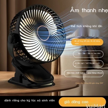 Quạt mới im lặng ký túc xá sinh viên sạc USB quạt nhỏ văn phòng để bàn kẹp quạt để bàn phòng ngủ
