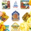 Nhãn dán từ tính lưu niệm cửa sổ hoa đặc trưng của Nga