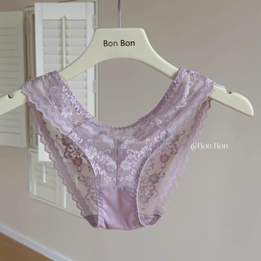Quần Lót Nữ Hình Tam Giác Ren Thép Mềm, Vòng Siêu Mỏng Thoáng Khí Giúp Nhỏ Ngực