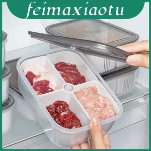 Tủ đông Hộp đựng nhựa di động có các phần chia để bảo quản thực phẩm và bảo quản lò vi sóng