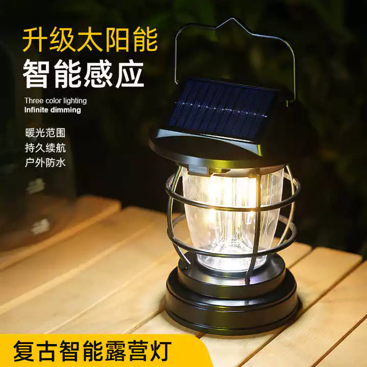 Đèn cắm trại ngoài trời năng lượng mặt trời Tuổi thọ pin dài Cắm trại Đèn ngựa chiếu sáng Cắm trại có thể sạc lại Đèn di động Cắm trại Lều đèn