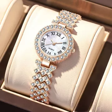 GD Thời Trang Họa Tiết La Mã Kim Cương Đồng Hồ Nữ Đồng Hồ Nữ Đồng Hồ Thạch Anh Vòng Tay Đồng Hồ Nữ