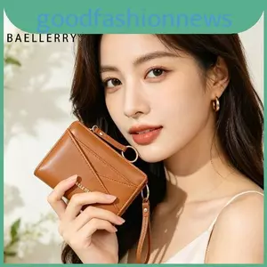 BAELLERRY Ví đựng thẻ nữ có vỏ bọc bằng da và lưu trữ tiền xu cho chuyến đi chơi thông thường