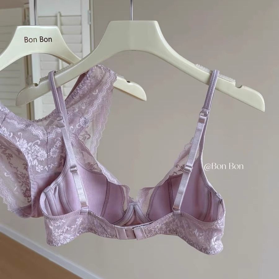 Quần Lót Nữ Hình Tam Giác Ren Thép Mềm, Vòng Siêu Mỏng Thoáng Khí Giúp Nhỏ Ngực