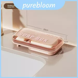 Hộp đựng xà phòng hai ngăn lớn có nắp làm bằng chất liệu Pp để sử dụng trong phòng tắm Trường học và