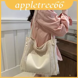 Túi đeo vai phong cách đô thị dệt có ngoại thất Pu và thiết kế rộng rãi để đi du lịch những ngày thường ngày và