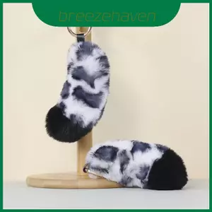 Sang Trọng Tuyết 12cm Đuôi Báo Chìa Khóa Trang Trí Dễ Thương Cho Phụ Kiện Ô Tô Và Túi