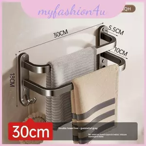 Giá Treo Khăn Phòng Tắm Treo Tường Không Gian Nhôm Nhiều Lớp Lưu Trữ Cho Nhà Bếp Tắm