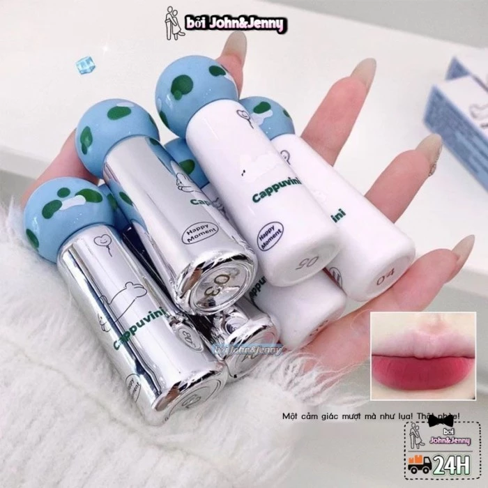🎨 Son tint, cậu bé của trái đất, matte matte nhung hồng xám hồng olive làm trắng da trang điểm giả si
