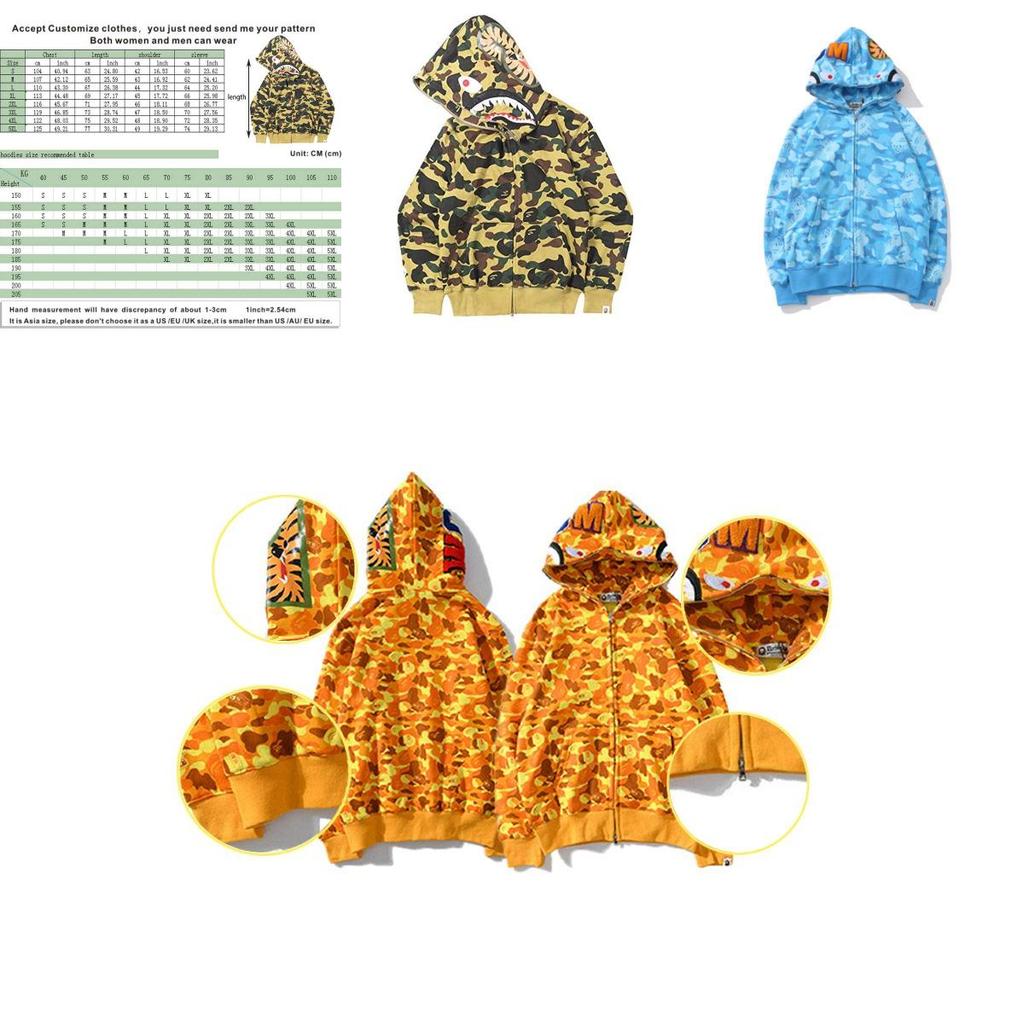Áo hoodie BAPE thiết kế cá mập, phù hợp mặc hàng ngày