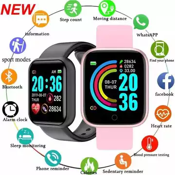 Vòng tay thông minh Y68 Đồng hồ thông minh D20 Tập thể dục Nhịp tim Theo dõi giấc ngủ Vòng đeo tay máy đếm bước chân Vòng đeo tay thông minh