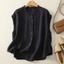 Áo len cổ lọ bằng cotton và vải lanh mùa hè thời trang mới áo vest không tay đa năng áo thun
