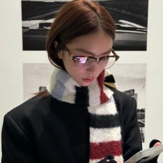 Kính cùng phong cách retro da báo, nửa khung lông mày, chống ánh sáng xanh mặt trơn