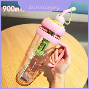 Hộp đựng nước cầm tay 900ml có tay cầm và ống hút cho phụ nữ Hydrat hóa hàng ngày