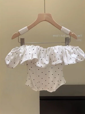 Áo ống một vai phong cách ngọt ngào và cay cay của Pháp dành cho nữ mùa hè mới dáng ôm vừa vặn á