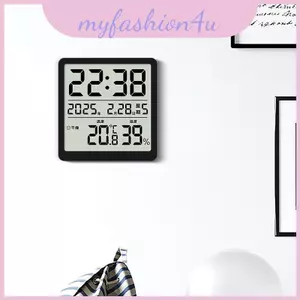 Đồng hồ nhiệt kế kỹ thuật số có lịch và độ ẩm cho phòng khách Phòng ngủ và phòng khách