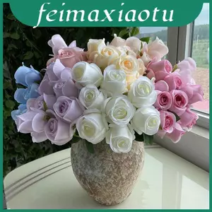 Dreamy 9head Hoa Hồng Buds Hoa Nhân Tạo Cho Nội Thất Gia Đình Trang Trí Mềm Mại Và Chụp Ảnh