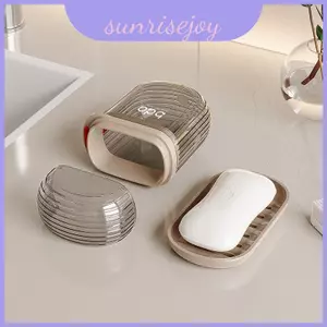 Hộp đựng xà phòng nhỏ gọn có nắp đậy và thoát nước để cắm trại du lịch và cắm trại