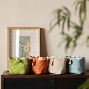 Túi Đựng Vải Lanh Cotton Cầm Tay Đóng Gói Đôi Cốc Đơn Nhanh Khách Bộ Cốc Văn Phòng Nhóm Miễn Phí Túi Bảo Quản Du Lịch Di Động