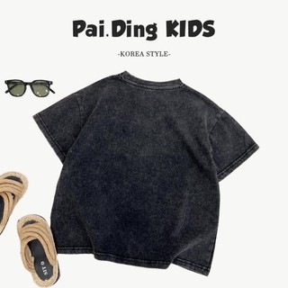 Bé trai hoạt hình cát batik giặt cũ áo thun ngắn tay mùa hè mới đẹp trai trẻ em chất liệu cotton ch