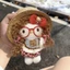 gói mặt dây chuyền Kitty búp bê tóc xoăn gấu búp bê Hello Kitty mặt dây chuyền búp bê móc khóa q