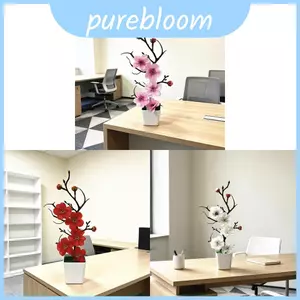 Sắp xếp hoa giả mận bằng nhựa và lụa để trang trí phòng khách sự kiện và sự kiện