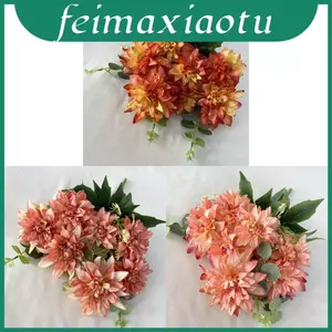 7head Wangwang Polymeredge Dahlia Hoa nhân tạo trang trí để trưng bày đám cưới ngoài trời và