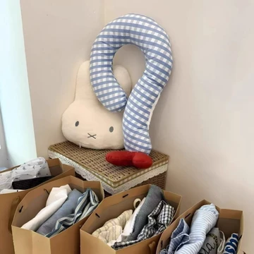 Gối cổ dấu chấm hỏi lớn gối ngủ trưa dài phong cách ins cao cấp gối hình chữ U gối kê cổ văn phòng