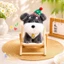 Puppy Sang Trọng Móc Khóa Dễ Thương Với Cọc Ngắn Vải Và Thiết Kế Hoạt Hình Túi Trang Trí Cho