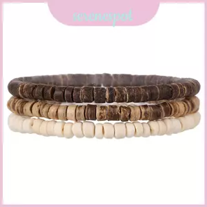 Dây đeo cổ tay đính cườm vỏ dừa thủ công với phong cách hình học cho Unisex Hàng ngày mặc và sự kiện
