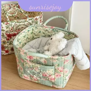 Dụng cụ sắp xếp có thể gập lại họa tiết hoa lớn có chất liệu Cotton để lưu trữ phòng khách