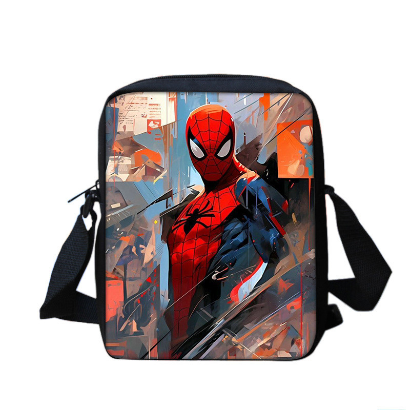 Túi đeo chéo trẻ em Man Spider có thiết kế in hình cho trường tiểu học dành cho lứa tuổi