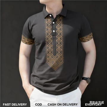Nam Barong Áo Polo Nam Quần Áo Phong Cách Dân Tộc Áo Polo Vintage Áo Quần Áo ASEAN Áo Sơ Mi Polo Dân Tộc Oversize Họa Tiết Retro Ngoài Trời Dạo Phố 11