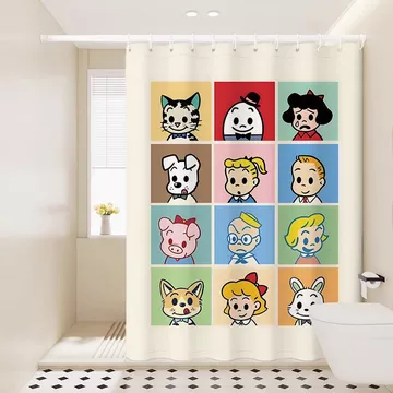 Phim Hoạt Hình Harada Tắm Rèm Phòng Tắm Vải Chống Thấm Nước Phòng Tắm Rèm Cửa Rèm Dễ Thương Tắm Phân Vùng Rèm Treo Rèm