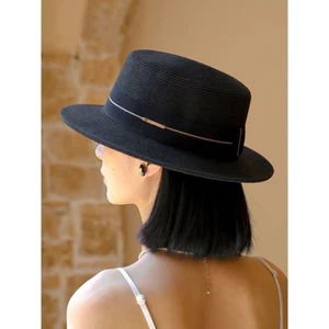 Mũ Flat Top Nữ Phong Cách Mới Pháp Retro Thanh Lịch Mũ Thời Trang Thường Ngày Mũ Chống Nắng Du Lịch Mũ Chống Nắng Mùa Hè