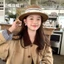 Nhỏ Phong Cách Thơm Len Flat Top Hat Dành Cho Nữ Phong Cách Thu Đông Retro Cao Cấp Jazz Mũ Hepburn Phong Cách Mặt Nhỏ
