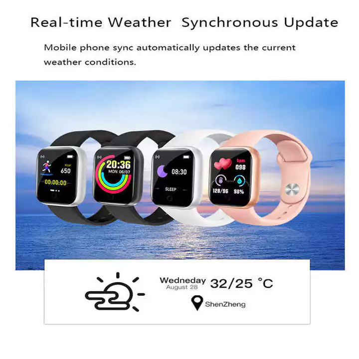 Vòng tay thông minh Y68 Huyết áp nhịp tim D20 Đồng hồ Bluetooth thể thao Đồng hồ đa chức năng khỏe mạnh
