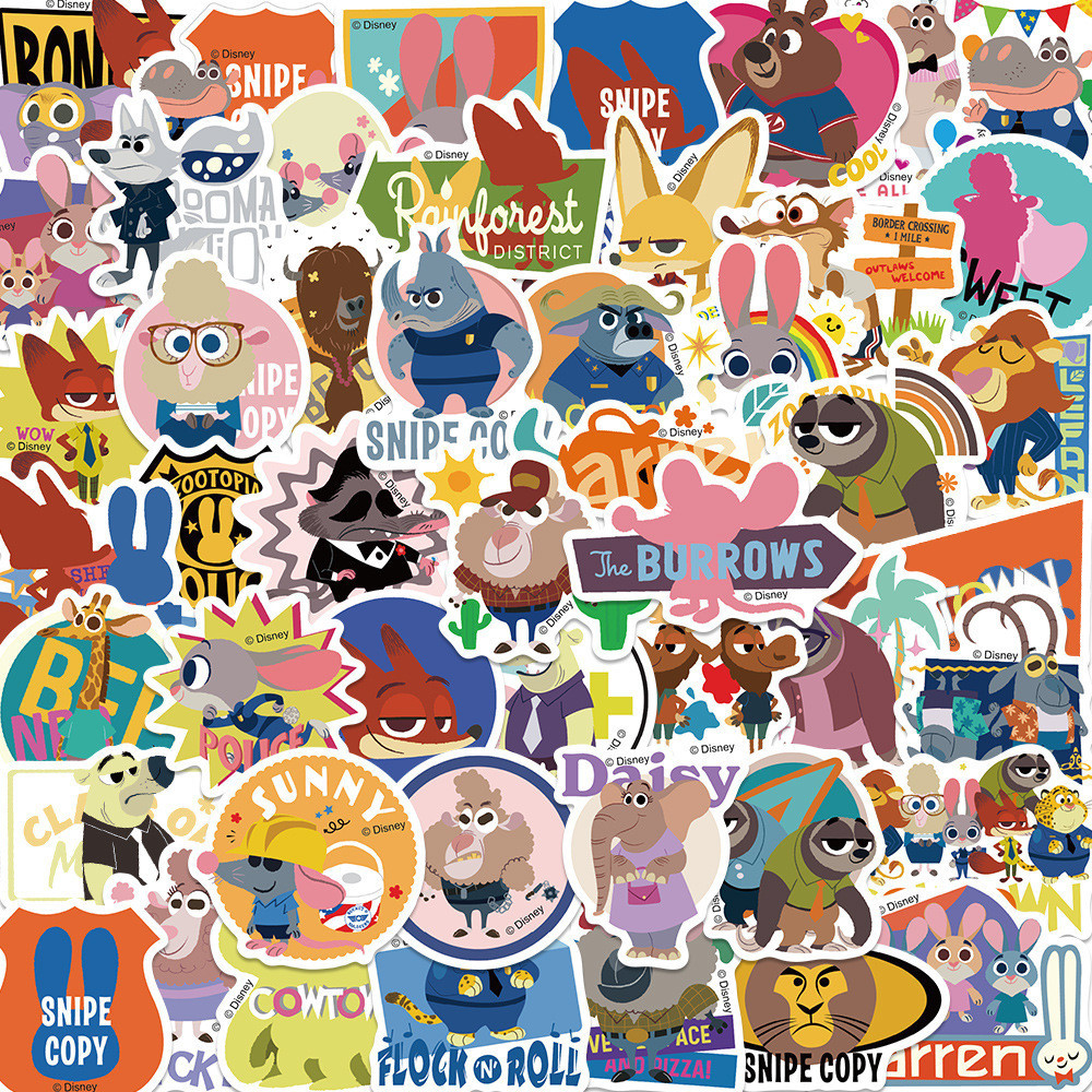 Disney Zootopia 50 Miếng Dán Graffiti Chính Thức - Đề Can DIY Chống ...