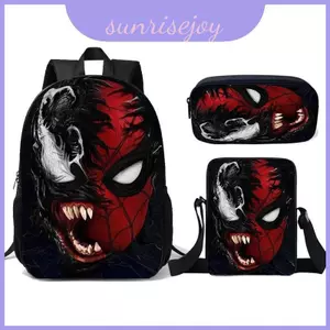 Bộ ba lô giáo dục Venom Kids Hộp cơm trưa và hộp đựng bút chì cho học sinh