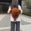 Ba Lô Gấu Đậu Hoạt Hình Dễ Thương Sang Trọng Búp Bê Đầu Lớn Công Suất Lớn Búp Bê Ba Lô Trẻ Em Qu