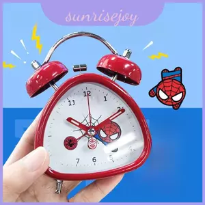 Đồng hồ báo thức hình tam giác chuột Mickey 4 inch có đèn ngủ và pin trẻ em dùng điện
