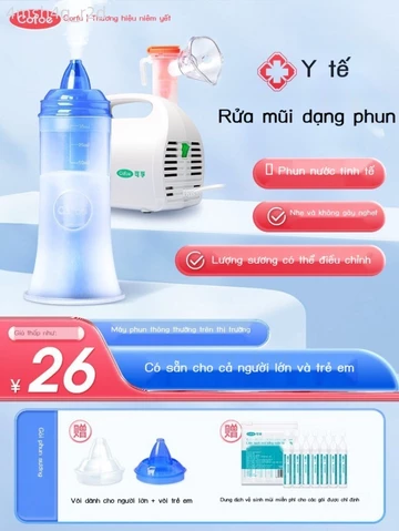 [ Giá SIÊU RẺ ] Máy dùng tại nhà, cốc rửa mũi, mũi cho sơ sinh và trẻ em, máy xịt nước muối biển đi